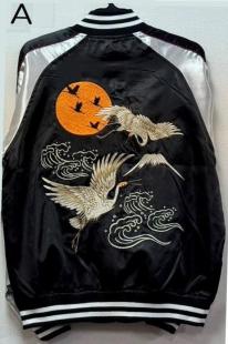 スカジャン　鶴A柄