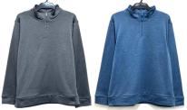 メランジ起毛ハーフZIPトレーナー