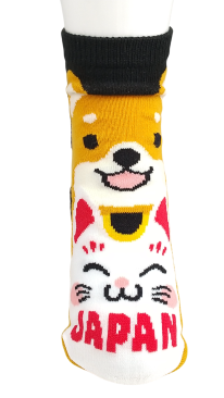 【お土産おもしろソックス】柴と招き猫