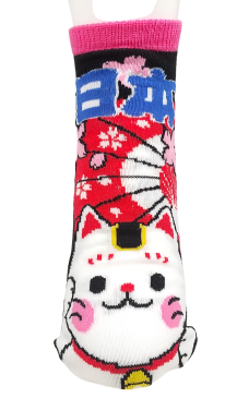 【お土産おもしろソックス】番傘を持つ猫