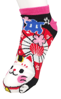 【お土産おもしろソックス】番傘を持つ猫