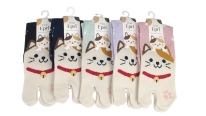 【日本製足袋ソックス】　猫　フロント柄