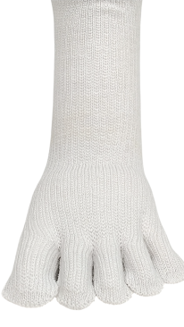 【5本指ソックス】　つま先までメッシュ無地　ゆったり口ゴム　表糸綿100％　ショート丈