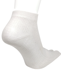 【5本指ソックス】　つま先までメッシュ無地　ゆったり口ゴム　表糸綿100％　ショート丈