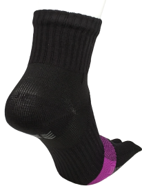 【フィットネス5本指】　足首＆土踏まずサポートメッシュ入り　滑り止め付き　クルー丈　表糸綿100％