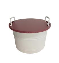 天板がＭＤＦの収納缶　シャクー・ラウンドバスケット