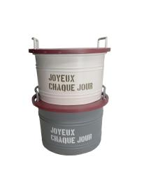 天板がＭＤＦの収納缶　シャクー・ラウンドバスケット