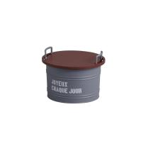 天板がＭＤＦの収納缶　シャクー・ラウンドバスケット