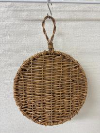 壁面装飾　ＰＰラタン素材のウォールポケット　　ラメア・ラウンドウォールポケット・Ｓ　