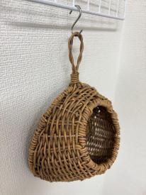 壁面装飾　ＰＰラタン素材のウォールポケット　　ラメア・ラウンドウォールポケット・Ｓ　