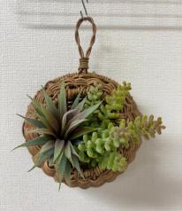 壁面装飾　ＰＰラタン素材のウォールポケット　　ラメア・ラウンドウォールポケット・Ｓ　