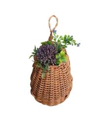 壁面装飾　ＰＰラタン素材のウォールポケット　　　ラメア・オーバルウォールポケット・Ｓ