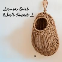 壁面装飾　ＰＰラタン素材のウォールポケット　　　ラメア・オーバルウォールポケット・Ｌ