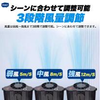 大容量 10000mAh＆大風量 最大12m/s　 超大風量 充電式ベルトファン