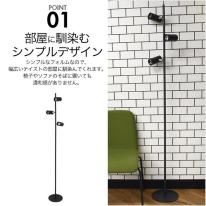 個別点灯・角度調整・4段階調光可能！ 3灯LEDフロアライト 白色/電球色