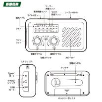 短波ラジオも聞ける。安心・安全のバッテリーPSE使用！　防災用 小型多機能ラジオ