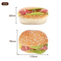 まるで本物！？パンのスクイーズ　マグネット付き ソーセージバーガー