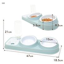 水がなくなったら自動で給水　犬猫用 自動給水ボトル付き 2ボウルフードスタンド