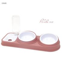 水がなくなったら自動で給水　犬猫用 自動給水ボトル付き 2ボウルフードスタンド