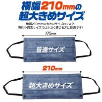 【超大きめ】　個別包装　横幅210mm　超大きめマスク　51枚入り