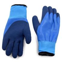 手の平には滑り止め加工・裏地はふわふわパイル生地。　防寒・防水 作業用グローブ