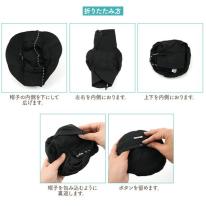 収納袋一体型で軽量コンパクト！　折りたたみ式 日焼け防止帽子 UPF50+