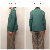 ネックレス付き　ピーチ起毛　ボトルネック　カットソー