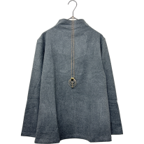 ネックレス付き　ピーチ起毛　ボトルネック　カットソー