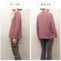 襟ぐるぐる　無地長袖Tシャツ