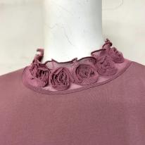 襟ぐるぐる　無地長袖Tシャツ