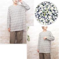 【3L】ほんのり起毛 小花柄 ゆったりBIGチュニック