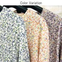 【3L】ほんのり起毛 小花柄 ゆったりBIGチュニック