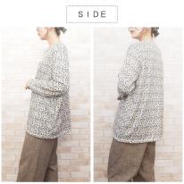 【3L】ほんのり起毛 小花柄 ゆったりBIGチュニック