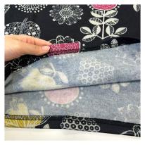 【3L】裏起毛　花柄プリント　ハーフジップチュニック