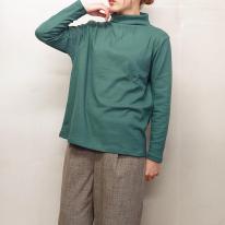 ピーチ起毛　3本タック　ボトルネック　カットソー