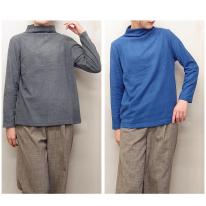 ピーチ起毛　3本タック　ボトルネック　カットソー