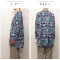 【4L】表起毛　エレガント花柄プリント　BIGチュニック