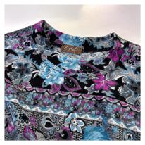 【4L】表起毛　エレガント花柄プリント　BIGチュニック