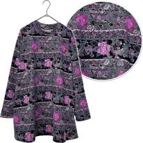 【4L】表起毛　エレガント花柄プリント　BIGチュニック