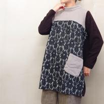 【3L】【お買い得4枚アソート】レース切替え　タートルネック　ゆったりチュニック