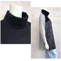 【3L】【お買い得4枚アソート】レース切替え　タートルネック　ゆったりチュニック