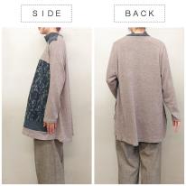 【3L】【お買い得4枚アソート】レース切替え　タートルネック　ゆったりチュニック