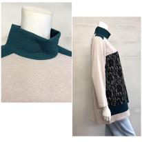 【3L】【お買い得4枚アソート】レース切替え　タートルネック　ゆったりチュニック