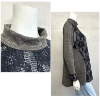 【3L】【お買い得4枚アソート】レース切替え　タートルネック　ゆったりチュニック