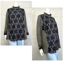 【3L】【お買い得4枚アソート】レース切替え　タートルネック　ゆったりチュニック