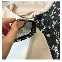 【3L】【お買い得4枚アソート】レース切替え　タートルネック　ゆったりチュニック