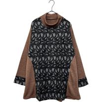 【3L】【お買い得4枚アソート】レース切替え　タートルネック　ゆったりチュニック