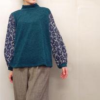 【3L】【お買い得4枚アソート】レース切替え　ボトルネック　カットソー