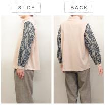 【3L】【お買い得4枚アソート】レース切替え　ボトルネック　カットソー