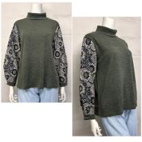 【3L】【お買い得4枚アソート】レース切替え　ボトルネック　カットソー